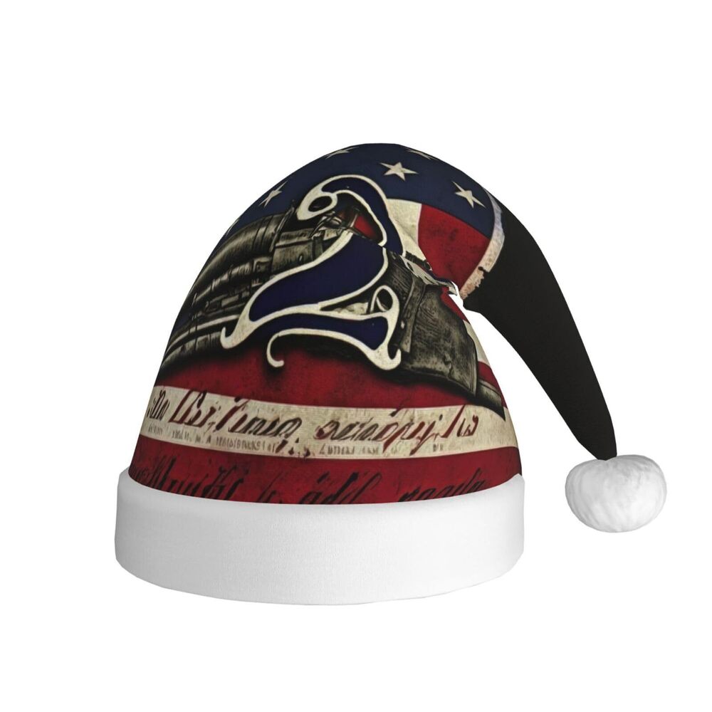 1936 2nd Amendment Vintage American Flag USA Second 2A Santa Hat, Adults